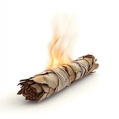 Burning sage for cleansing and purification.