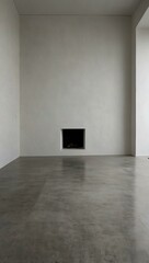 Obraz premium Minimalist white wall with gray floor.