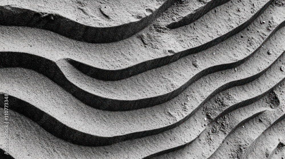 Poster abstract grayscale image of undulating sand texture
