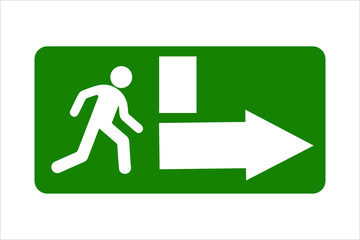 Entrance sign. Exit sign. Green sign in and out. Vector simple color flat illustration.