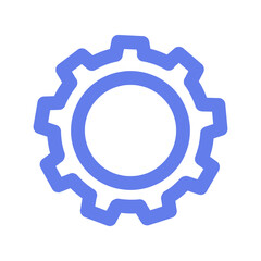 Obraz premium Blue gear. Vector simple color flat illustration.