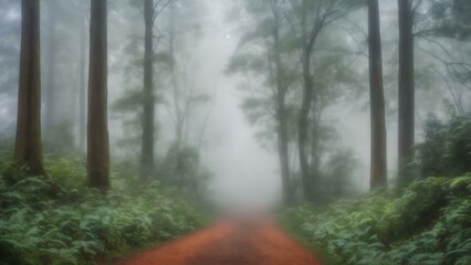 Obraz premium Misty forest path.