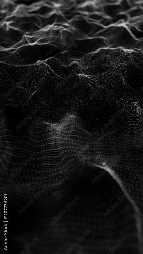 Poster abstract flowing mesh background/ vertical motion graphics of an abstract fractal organic mesh surfa