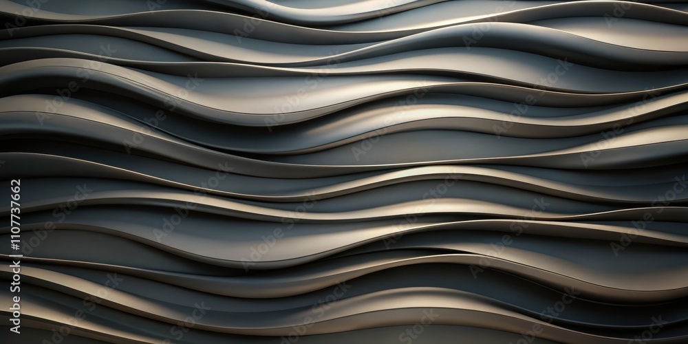 Poster Abstract Wavy Pattern with Subtle Light and Shadow Play