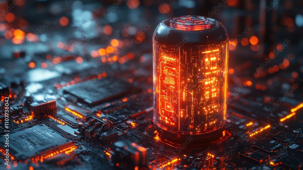 Poster 3d fast charge battery with technology background 3d rendering