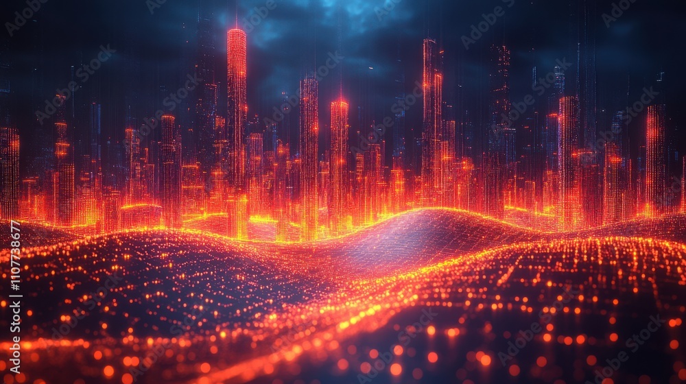 Poster 3d rendering big data and finance