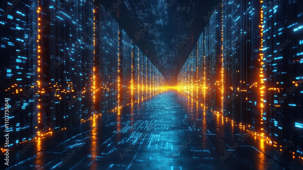 Poster 3d rendering big data and finance