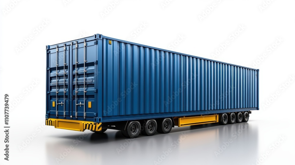 Poster 3d rendering of a shipping container isolated on white backgroun
