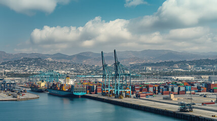 Obraz premium Seaport Trade Background