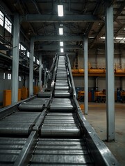 Obraz premium Modern factory hall with conveyor belts