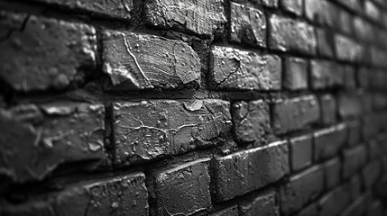 Texture of a black painted brick wall as a background or wallpaper 