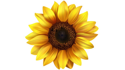Naklejka premium A yellow sunflower with a brown center