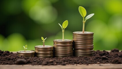 Emerging green sprouts signify sustainable financial growth through eco-friendly investments