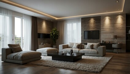 Fototapeta premium Modern living room interior.