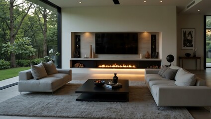 Fototapeta premium Modern living room setup.