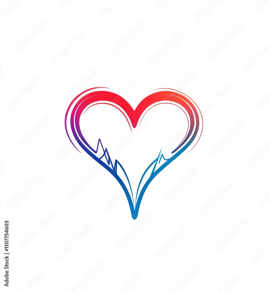 Poster Here's a  and keyword list suitable for stock photo submission.. Abstract vibrant heart symbol.