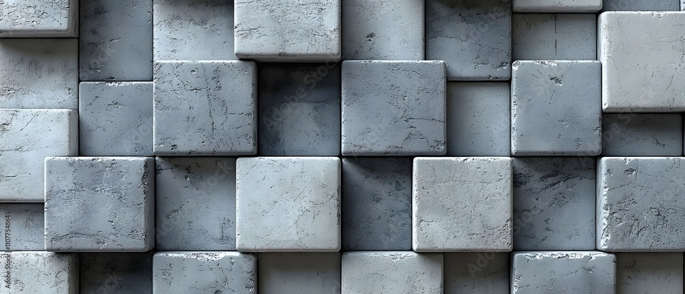 Poster a textured abstract wall featuring interlocking gray concrete blocks, showcasing a modern design wit