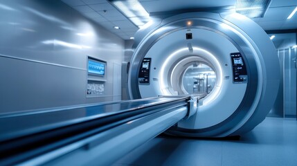 Modern MRI machine in a hospital.