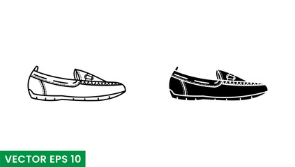moccasin shoes vector icon
