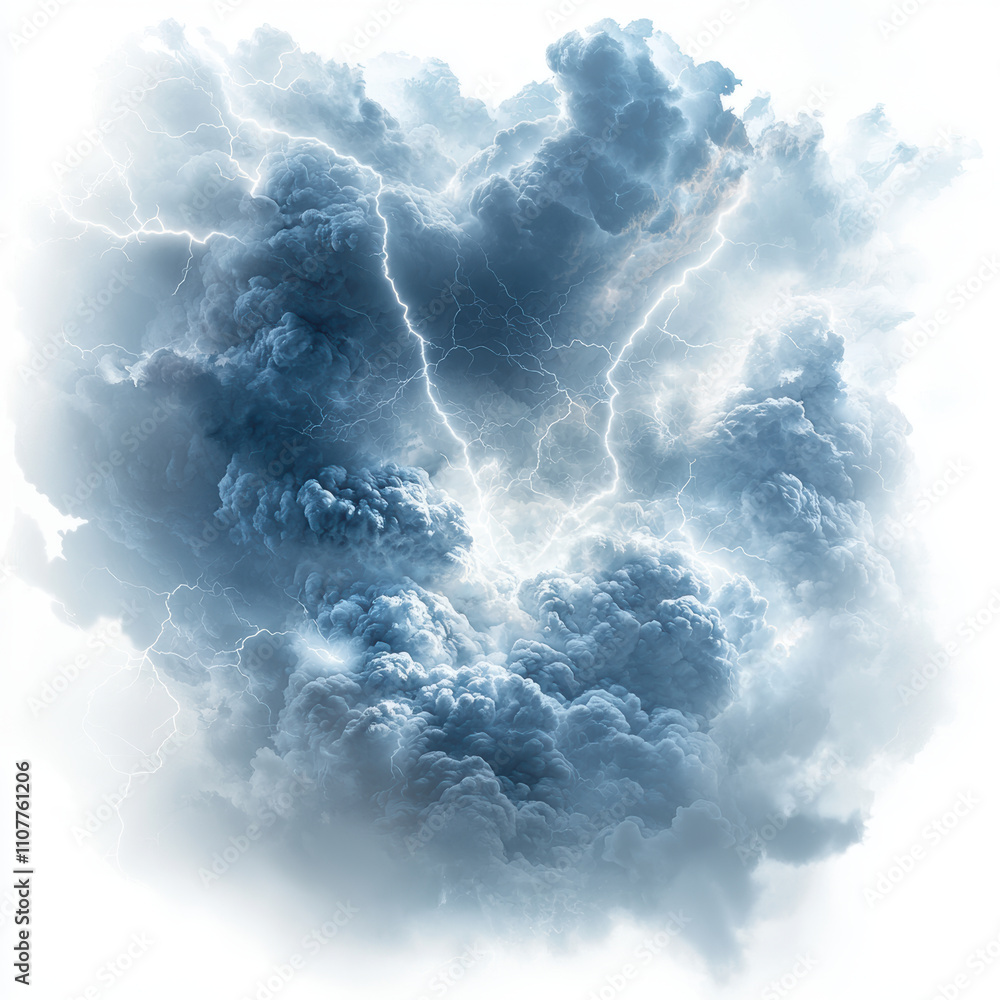 Poster dramatic storm clouds with lightning illuminating sky, creating powerful and intense atmosphere. swi