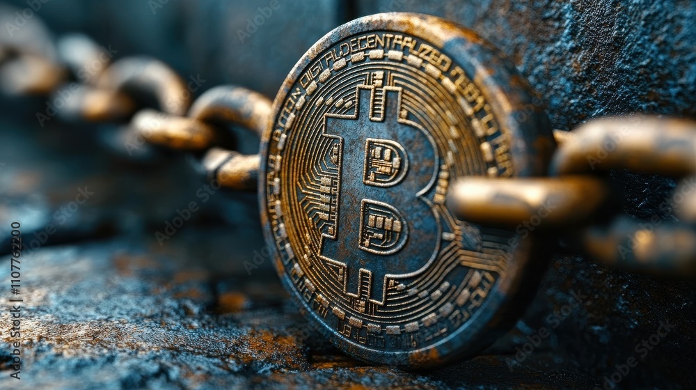 Poster a coin with a chain around it