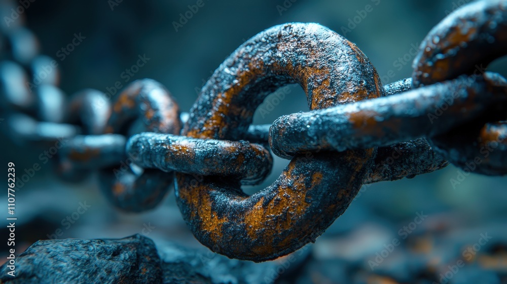 Poster a coin with a chain around it