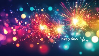 Fototapeta premium A vibrant display of colorful fireworks with 
