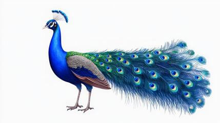 Fototapeta premium Vibrant Peacock Artwork: A Stunning Exhibit of Nature's Colorful Beauty