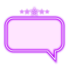 Fototapeta premium Neon speech bubble icon with purple colour | Glowing chat box with purple colour.