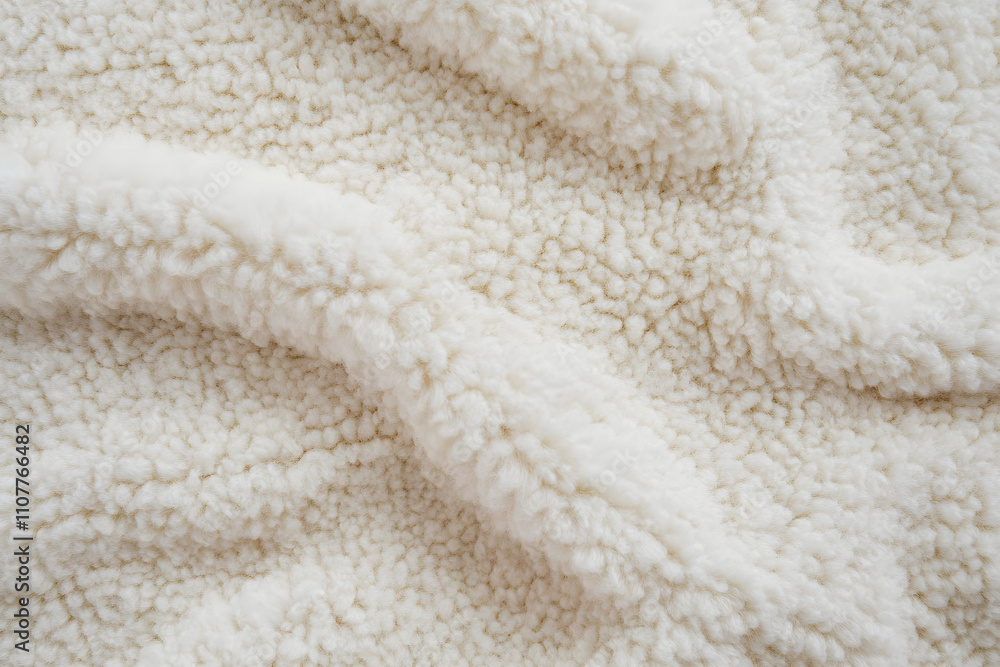 Poster white plush fabric texture background , background pattern of soft warm material