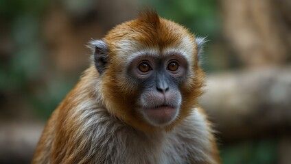 Obraz premium Monkey in the zoo, captured in selective focus.