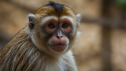Obraz premium Monkey in the zoo, captured in selective focus.