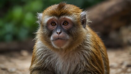 Obraz premium Monkey in the zoo, captured in selective focus.
