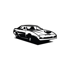 Fototapeta premium Premium vector illustration of Knight Rider car. isolated view from side on white background. best for logos, badges, emblems.