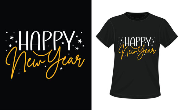 Happy New Year 2025 Typography T-Shirt Design, New Year Crew 2025 Shirts, Happy New Year SVG,New Year Celebration T-Shirt