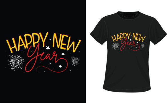 Happy New Year 2025 Typography T-Shirt Design, New Year Crew 2025 Shirts, Happy New Year SVG,New Year Celebration T-Shirt