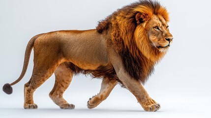 Obraz premium a lion walking on a white background