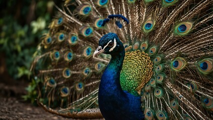 Fototapeta premium Most beautiful and graceful peacock in full display.