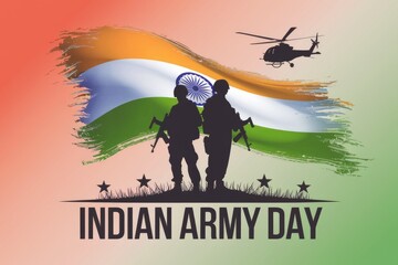Indian Army Day  Soldiers  flag  helicopter.