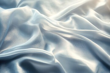 Obraz premium Charming silver satin cloth displaying a smooth white finish with a subtle blurred pattern, producing a lovely silk-like appearance