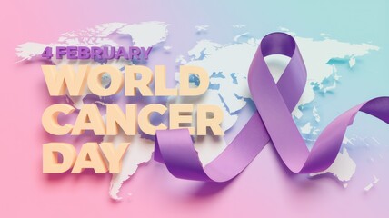 Obraz premium World Cancer Day is observed on February 4th to raise awareness and support