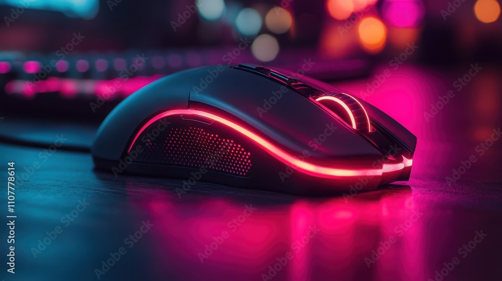 Poster a mouse an esports mouse with a layer of semi transparent material on the surface and only one led l