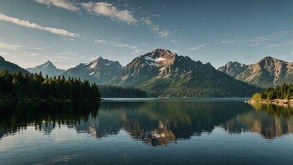 Mountain lake landscape.