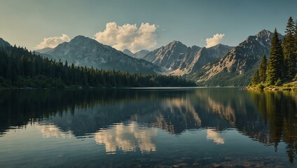 Mountain lake landscape.