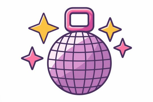 recommend clip art: Disco ball illustration with sparkling stars  perfect for party themes