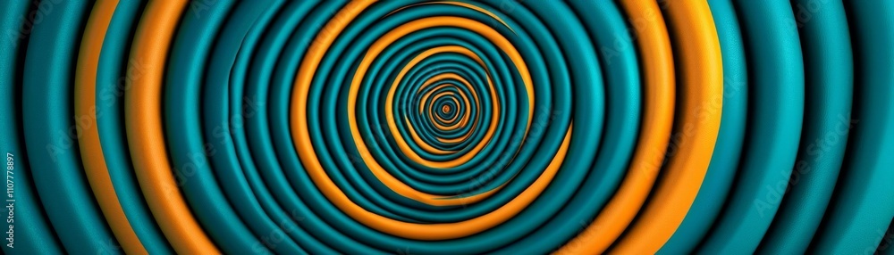 Poster colorful concentric circles creating a mesmerizing spiral pattern in vibrant hues.