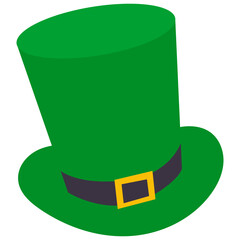 Set collection of cute cartoon style leprechaun hats for St. Patrick's Day holiday design.