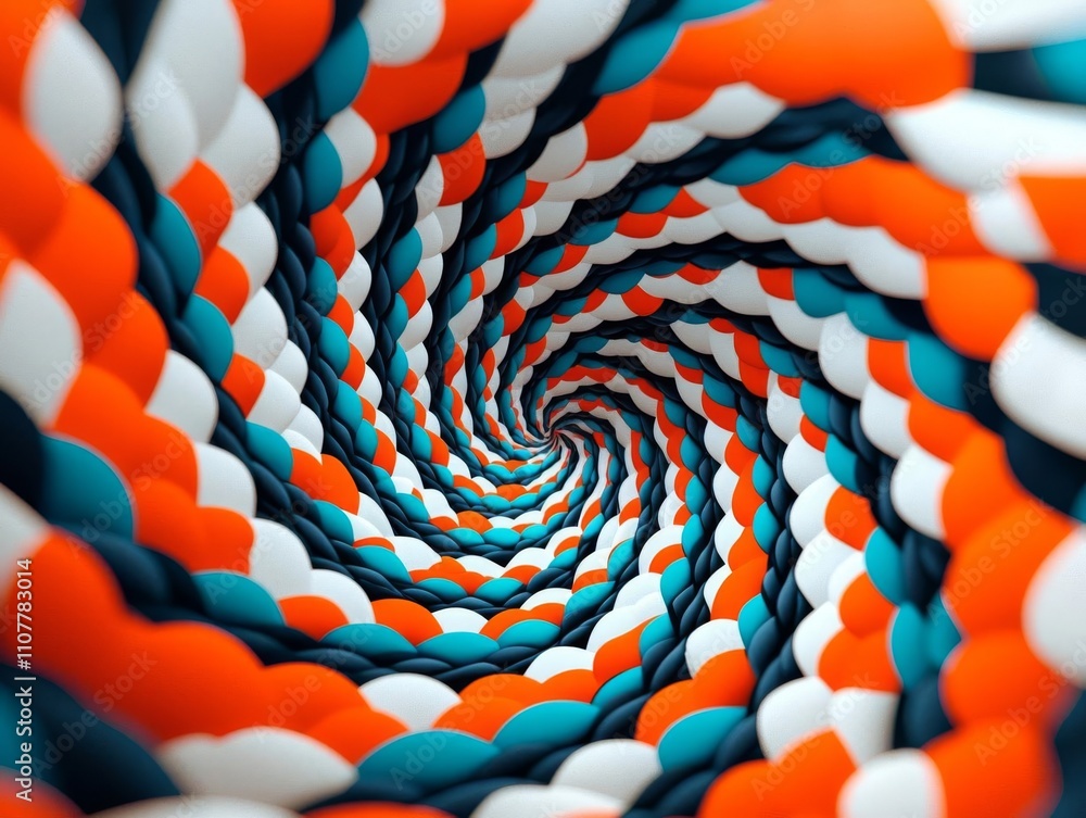 Poster colorful spiral pattern creating a mesmerizing visual effect in vibrant hues.