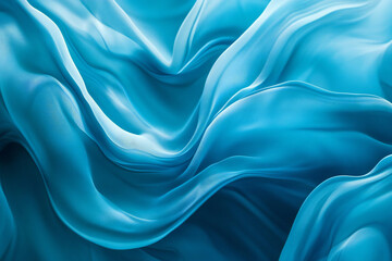 Obraz premium Calming Flowing Blue and Turquoise Waves, Soft Fluid Motion and Abstract Water Design for Relaxing and Serene Background
