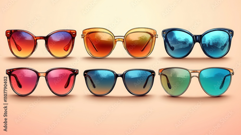 Aufkleber a single pair of glasses by themselves icons for glasses models in vector format sunglasses with a w